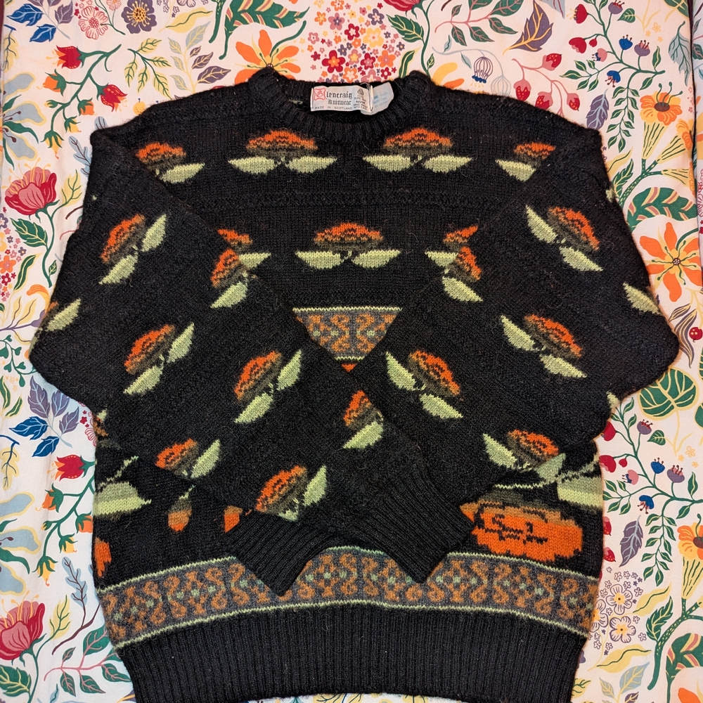 Vintage Black and Orange Sweater